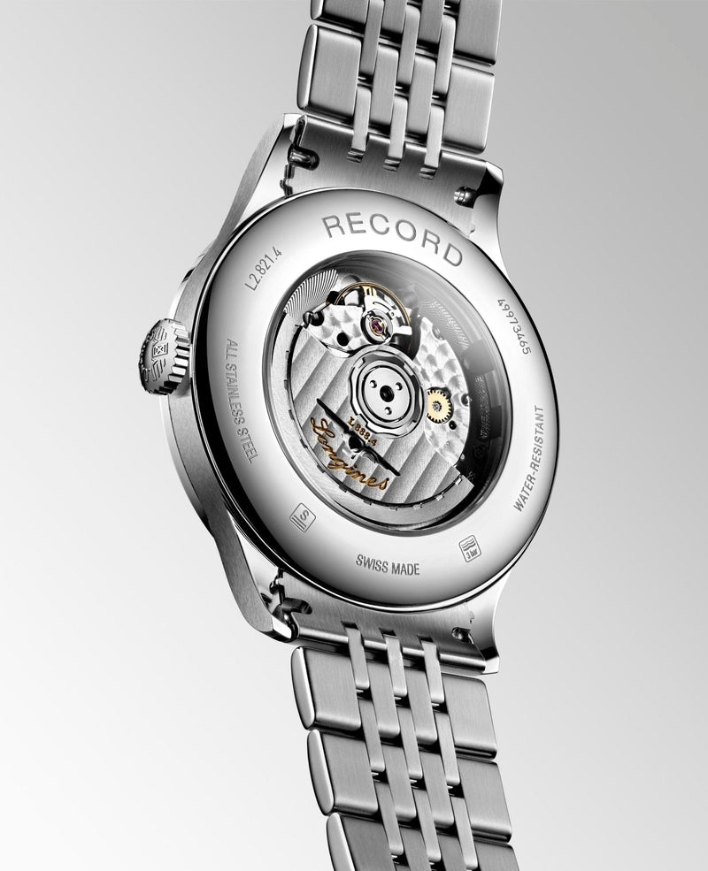 Longines Record Automatic Stainless Steel 40mm Watch for Men - L2.821.4.11.6 Buy Now By Longines