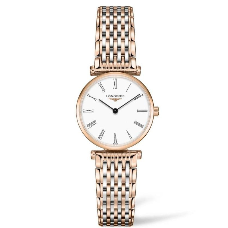 Longines La Grande Classique De Longines White Dial Two Tone Mesh Bracelet Watch for Women - L4.209.1.91.7 Buy Now By Longines