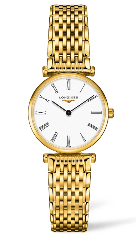 Shop Longines La Grande Classique De Longines White Dial Gold Steel Strap Watch for Women - L4.209.2.11.8 in USA