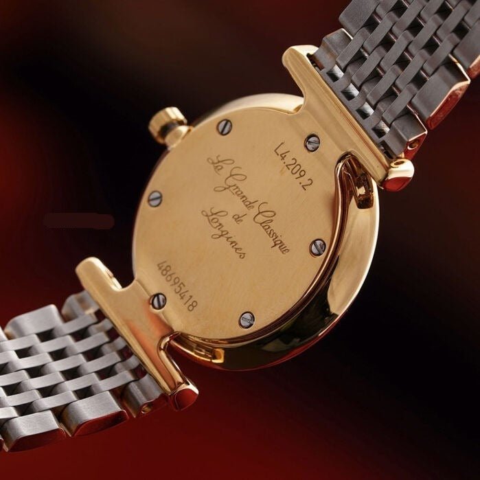 Shop Longines La Grande Classique White Dial Two Tone Mesh Bracelet Watch for Women - L4.209.2.12.7 in USA