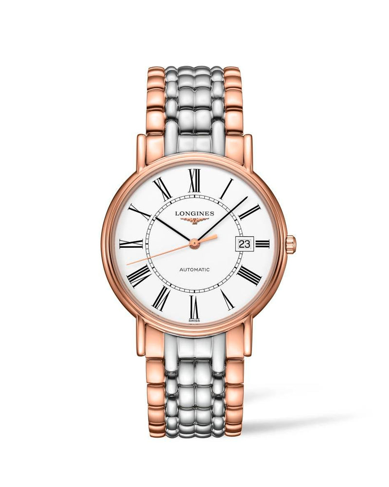 Longines Presence 38.5mm Automatic White Dial Two Tone Steel Strap Watch for Men - L4.921.1.11.7 Buy Now By Longines