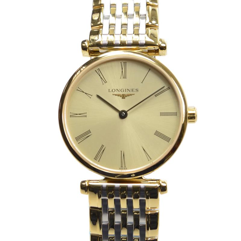 Shop Longines La Grande Classique de Longines Gold Dial Two Tone Steel Strap Watch for Women - L4.209.2.31.7 in USA