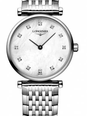 Shop Longines La Grande Classique Diamonds White Dial Silver Steel Strap Watch for Women - L4.209.4.87.6 in USA