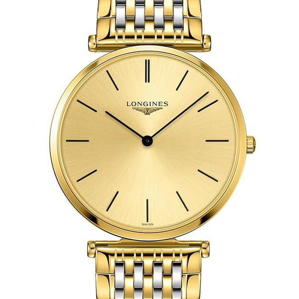 Shop Longines La Grande Classique De Longines Gold Dial Two Tone Mesh Bracelet Watch for Women - L4.755.2.32.7 in USA