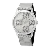 Shop Gucci G Timeless Quartz Grey Dial Grey Leather Strap Watch For Men - YA1264058 in USA