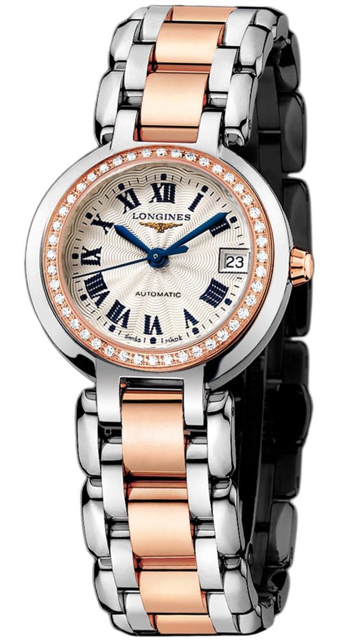 Longines PrimaLuna Automatic Diamond 26.5mm Silver Dial Two Tone Steel Strap Watch for Women - L8.111.5.79.6 Buy Now By Longines