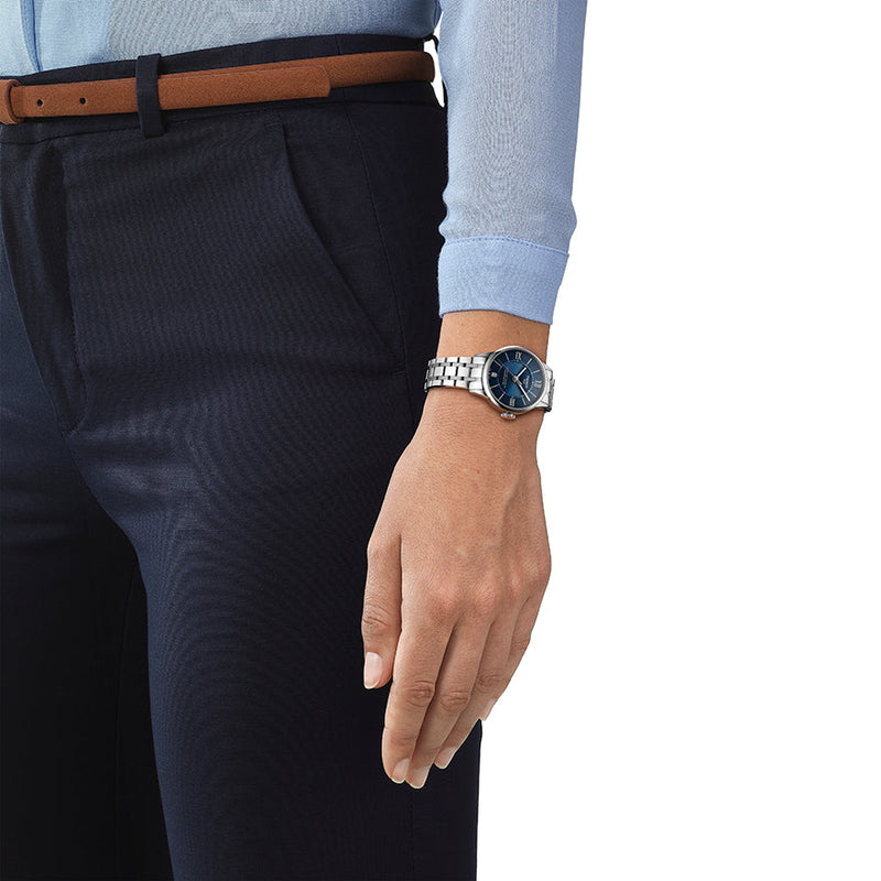 Tissot Chemin Des Tourelles Powermatic 80 Lady Blue Dial Silver Steel Strap Watch For Women - T099.207.11.048.00 Buy Now By Tissot