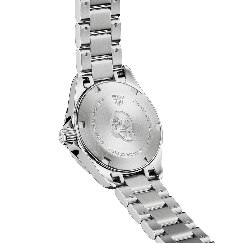 Tag Heuer Aquaracer Diamonds Mother of Pearl Dial Silver Steel Strap Watch for Women - WBD1414.BA0741