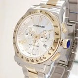 Shop Salvatore Ferragamo 1927 Chrono Silver Dial Two Tone Steel Strap Watch for Men - SFKZ00523 in USA