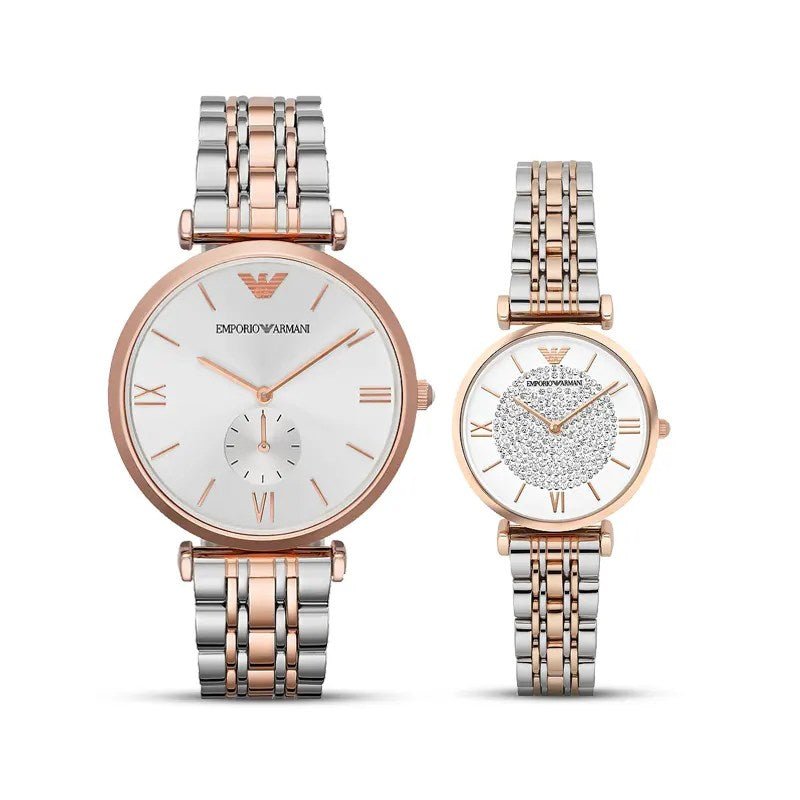 Emporio Armani Retro Silver Dial Two Tone Steel Strap Watch For Men - AR1677 Buy Now By Emporio Armani