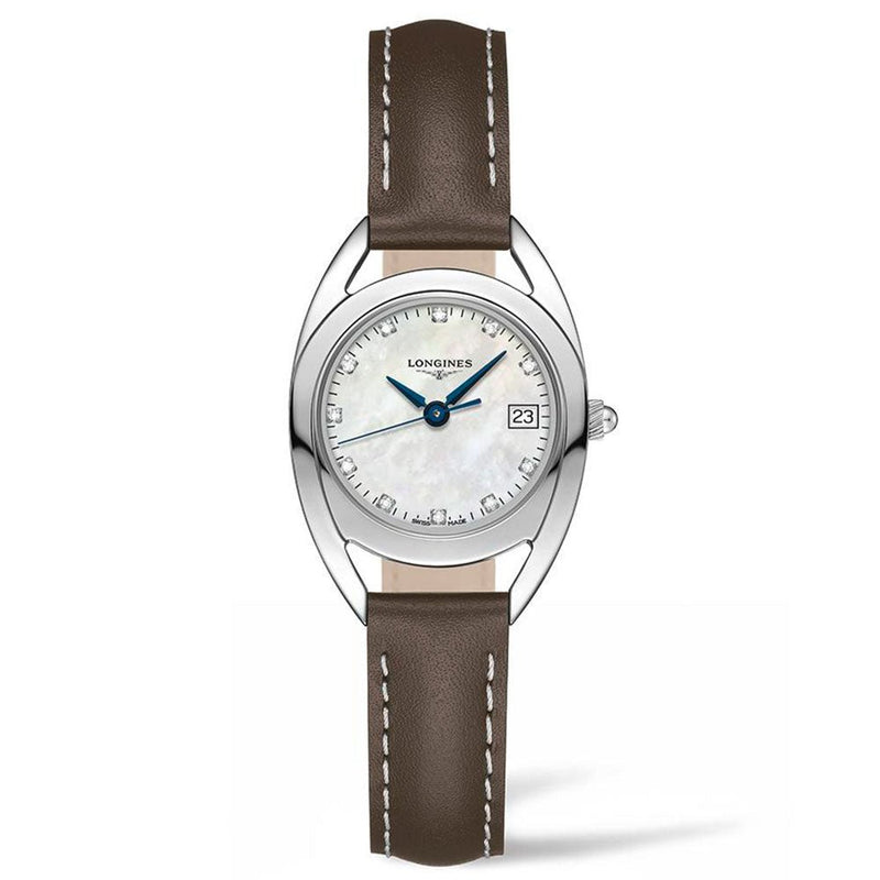Longines Equestrian Mother of Pearl Dial Brown Leather Strap Watch for Women - L6.136.0.87.2 Buy Now By Longines