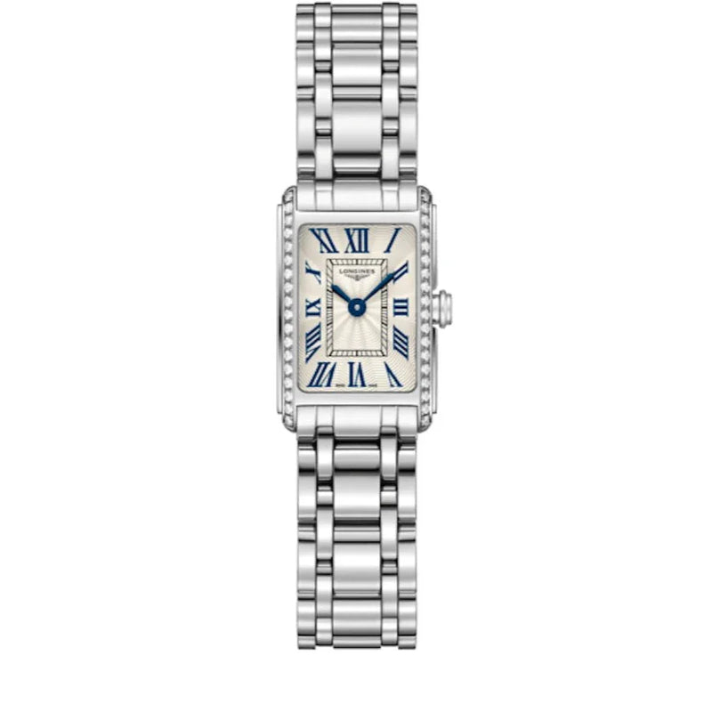 Shop Longines Dolcevita Diamonds Silver Dial Silver Steel Strap Watch for Women - L5.258.0.71.6 in USA