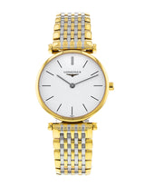 Shop Longines La Grande Classique White Dial Two Tone Mesh Bracelet Watch for Women - L4.209.2.12.7 in USA