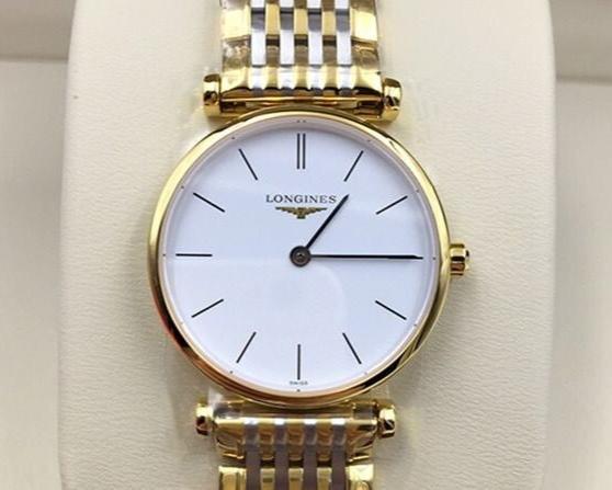 Shop Longines La Grande Classique White Dial Two Tone Mesh Bracelet Watch for Women - L4.209.2.12.7 in USA