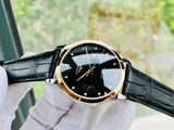 Longines Record Black Dial Black Leather Strap Watch for Men - L2.821.5.57.2 Buy Now By Longines