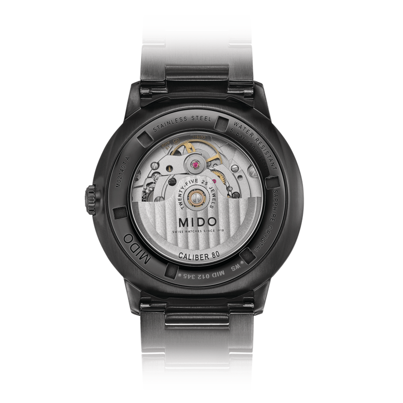 Mido Commander II Automatic Gradient Black Dial Black Steel Strap Watch For Men - M021.407.33.411.00