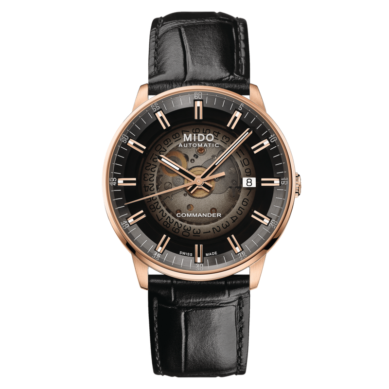 Mido Commander Automatic Black Dial Black Leather Strap Watch For Men - M021.407.36.411.00 Buy Now By Mido