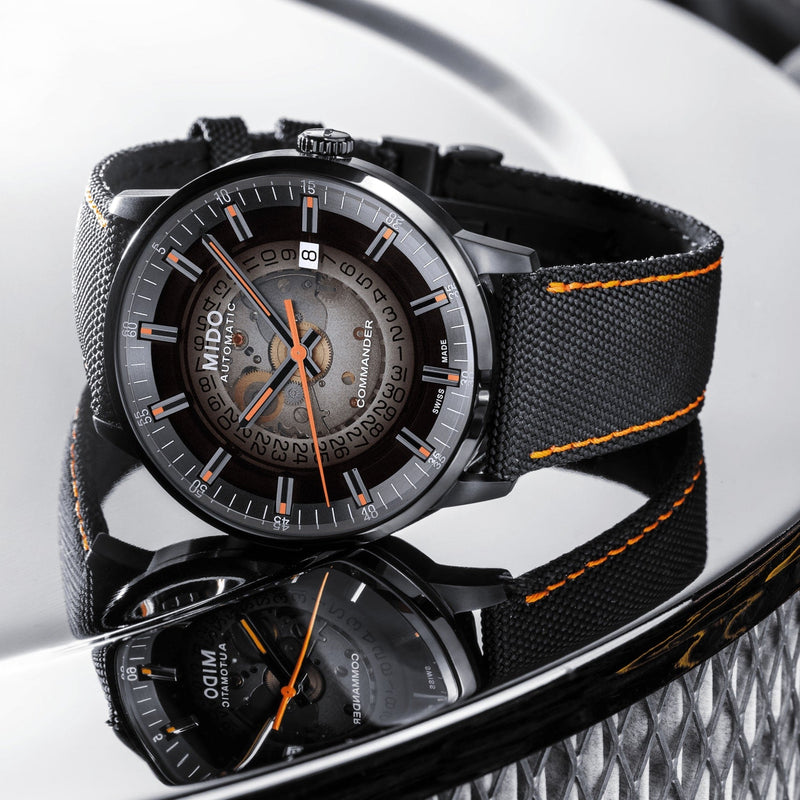 Mido Commander Automatic Gradient Black Dial Black Nylon Strap Watch For Men - M021.407.37.411.00 Buy Now By Mido