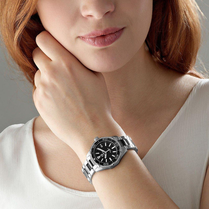 Tag Heuer Aquaracer Quartz Diamonds Black Dial Two Tone Steel Strap Watch for Women - WAY131G.BA0913 Buy Now By Tag Heuer