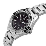 Shop Tag Heuer Aquaracer Quartz Diamonds Black Dial Silver Steel Strap Watch for Women - WAY131P.BA0748 in USA
