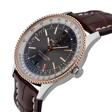 Shop Breitling Navitimer 1 Automatic 41mm Black Dial Brown Leather Strap Mens Watch - U17326211M1P1 in USA