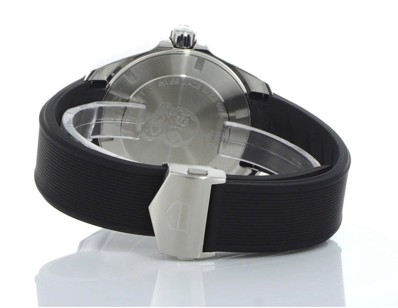 Shop Tag Heuer Aquaracer Calibre 5 Automatic Black Dial Black Rubber Strap Watch for Men - WAY201A.FT6142 in USA
