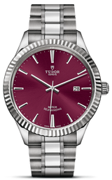 Tudor Style Automatic Burgundy Red Dial Silver Steel Strap Watch for Men - M12710-0015 Buy Now By Tudor
