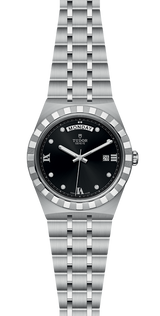 Tudor Royal Automatic Diamonds Black Dial Silver Steel Strap Watch for Men - M28600-0004 Buy Now By Tudor