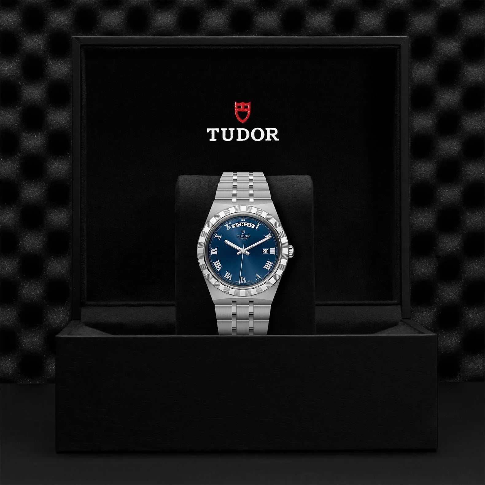 Tudor Royal Automatic Blue Dial Silver Steel Strap Watch for Men - M28600-0005