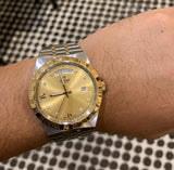 Tudor Royal Automatic Diamonds Gold Dial Two Tone Steel Strap Watch for Men - M28603-0006