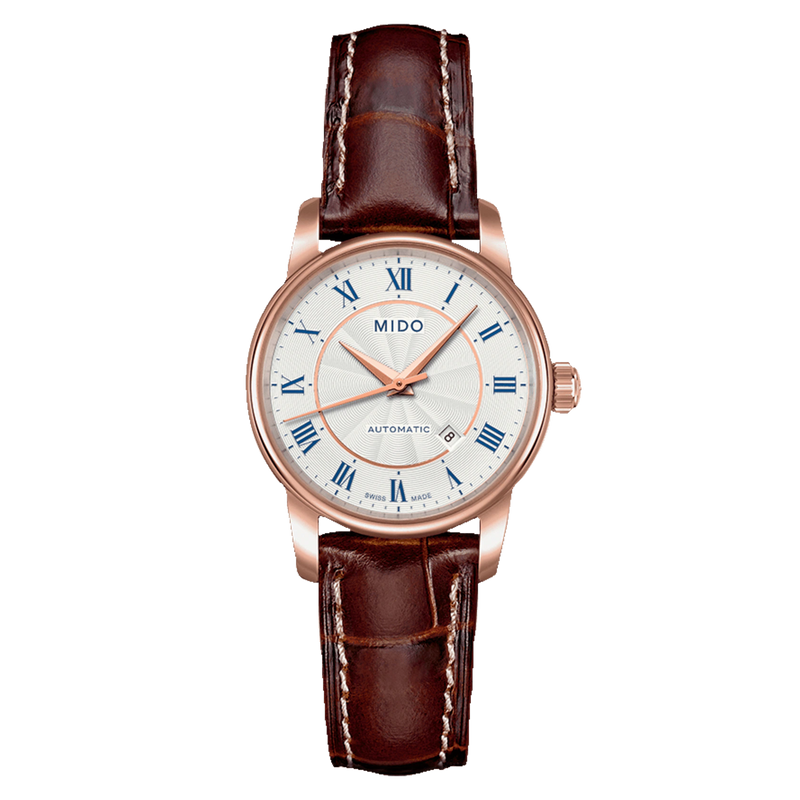 Mido Baroncelli III Automatic Silver Dial Brown Leather Strap Watch For Men - M8600.2.21.8 Buy Now By Mido