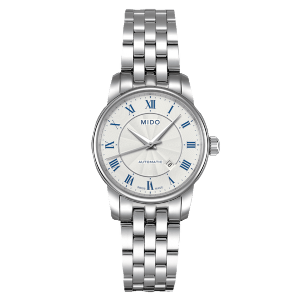 Mido Baroncelli III Automatic Silver Dial Silver Steel Strap Watch For Women - M7600.4.21.1