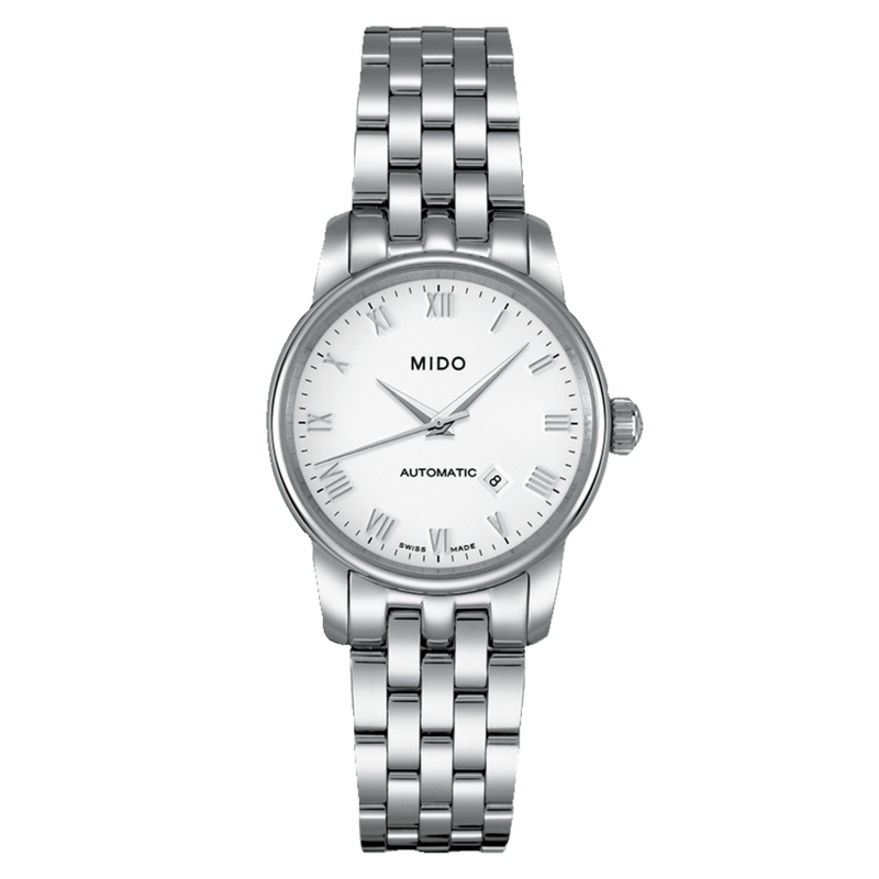 Mido Baroncelli III Automatic White Dial Silver Steel Strap Watch For Women - M7600.4.26.1 Buy Now By Mido