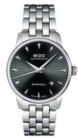 Mido Baroncelli Ii Automatic Black Dial Silver Steel Strap Watch For Men - M8600.4.18.1 Buy Now By Mido