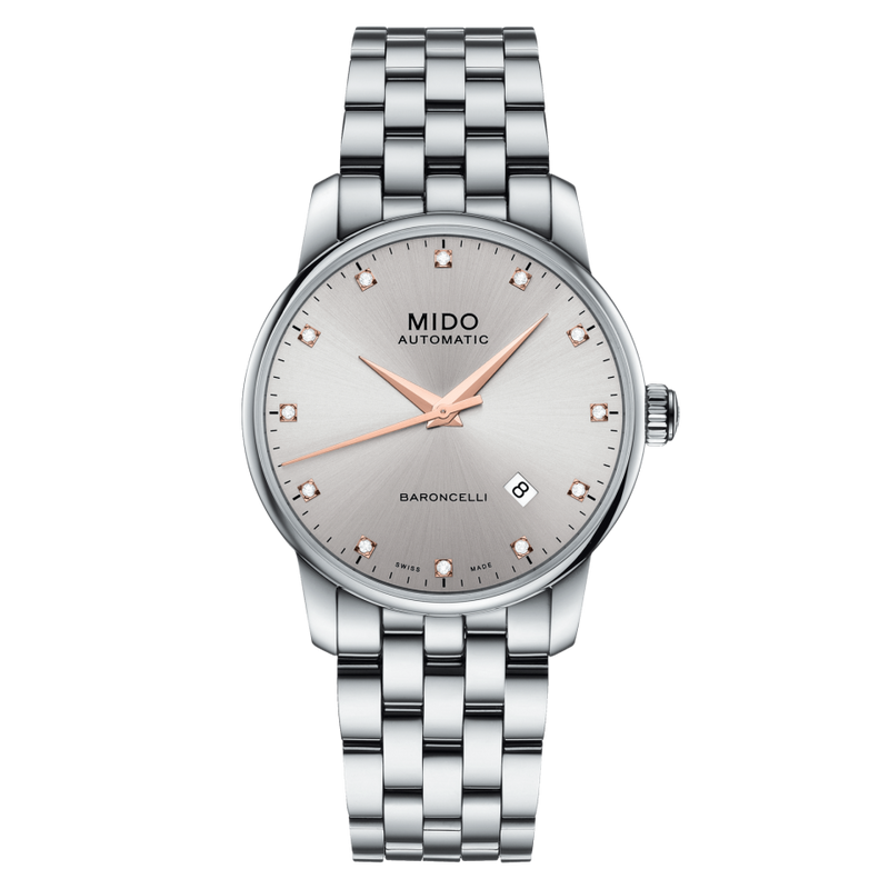 Mido Baroncelli III Automatic Silver Dial Silver Steel Strap Watch For Men - M8600.4.67.1 Buy Now By Mido