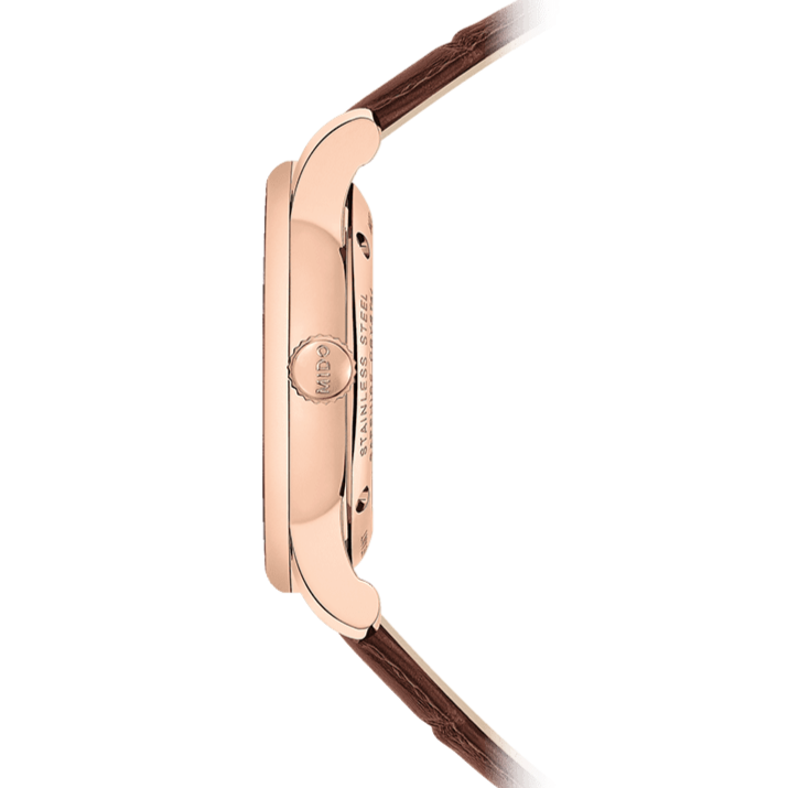 Mido Baroncelli III Automatic Diamonds Brown Dial Brown Leather Strap Watch For Women - M7600.3.64.8 Buy Now By Mido