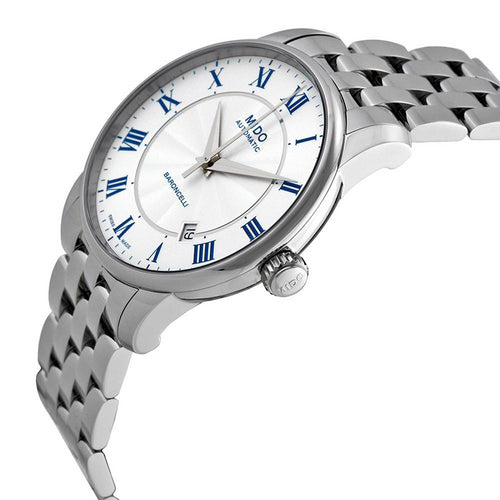 Mido Baroncelli III Automatic Silver Dial Silver Steel Strap Watch For Men - M8600.4.21.1 Buy Now By Mido