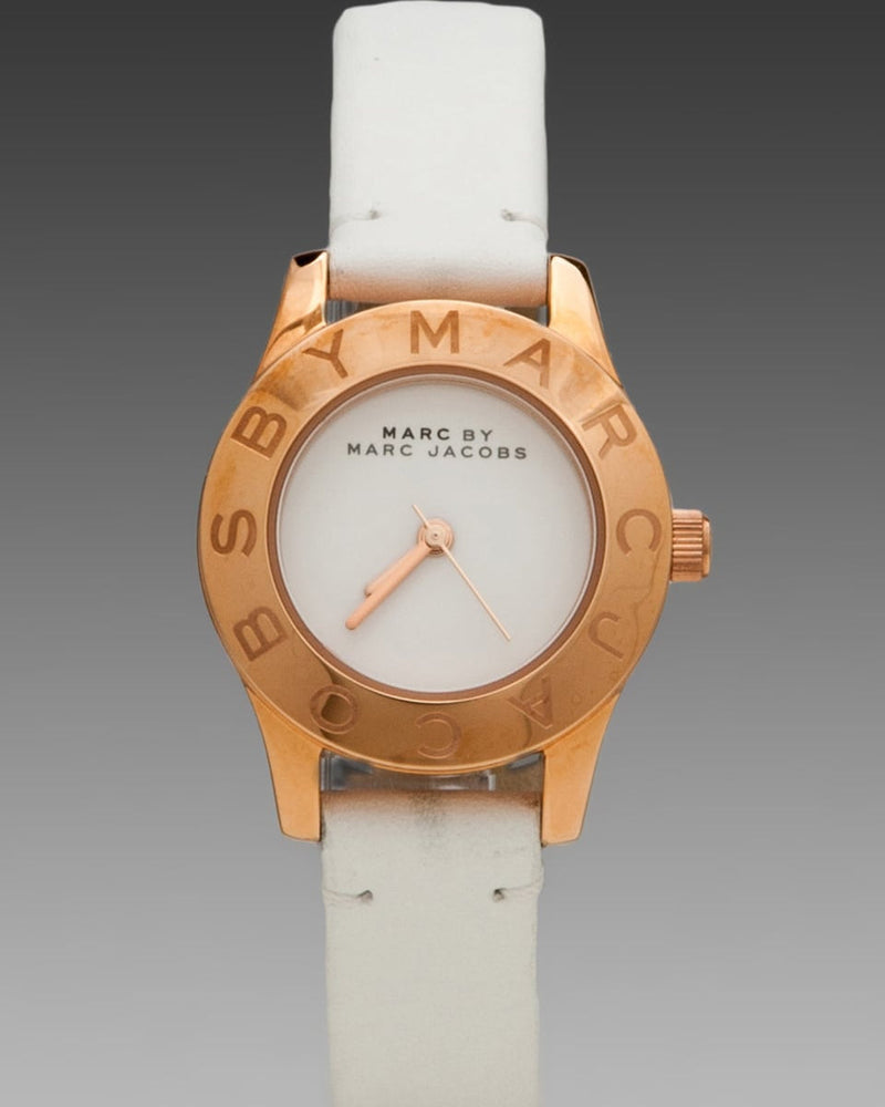 Marc Jacobs Mini Blade White Dial White Leather Strap Watch for Women - MBM1207 Buy Now By Marc Jacobs