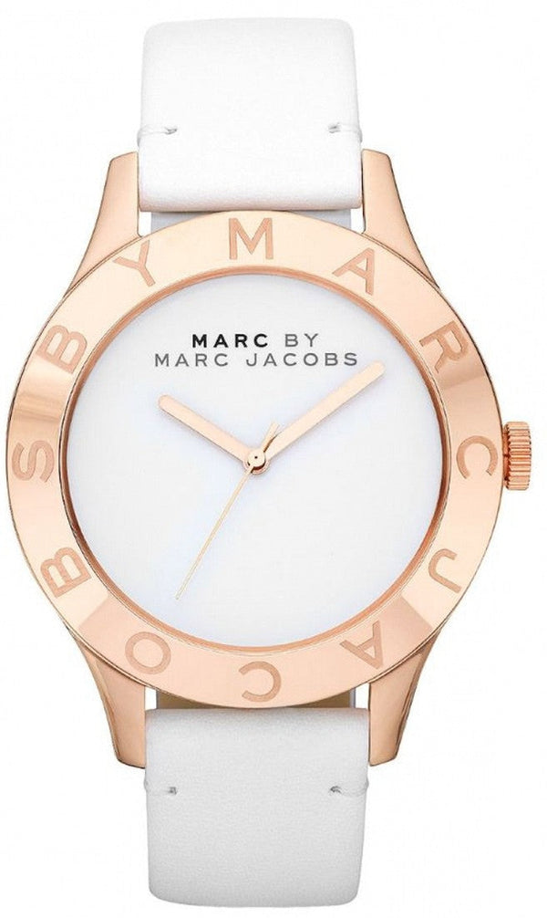 Shop Marc Jacobs Blade White Dial White Leather Strap Watch for Women - MBM1201 in USA