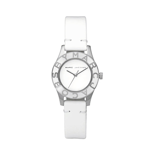 Shop Marc Jacobs Blade White Dial White Leather Strap Watch for Women - MBM1097 in USA