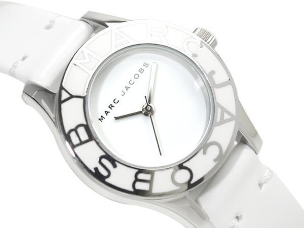 Shop Marc Jacobs Blade White Dial White Leather Strap Watch for Women - MBM1097 in USA
