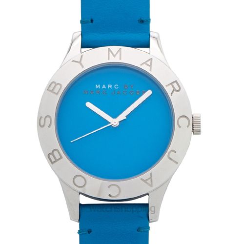 Shop Marc Jacobs Blade Blue Dial Blue Leather Strap Watch for Women - MBM1202 in USA