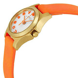 Shop Marc Jacobs Henry Dinky White Dial Orange Leather Strap Watch for Women - MBM1236 in USA