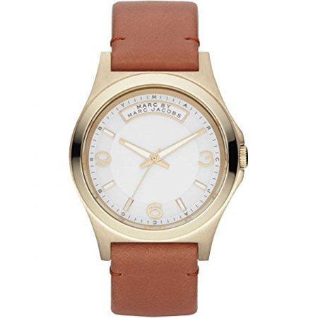 Shop Marc Jacobs Baby Dave White Dial Brown Leather Strap Watch for Women - MBM1261 in USA
