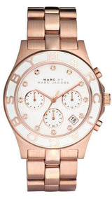 Marc Jacobs Blade Chronograph White Dial Rose Gold Steel Strap Watch for Women - MBM3082 Buy Now By Marc Jacobs