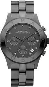 Marc Jacobs Blade Chronograph Black Dial Black Steel Strap Watch for Women - MBM3103 Buy Now By Marc Jacobs
