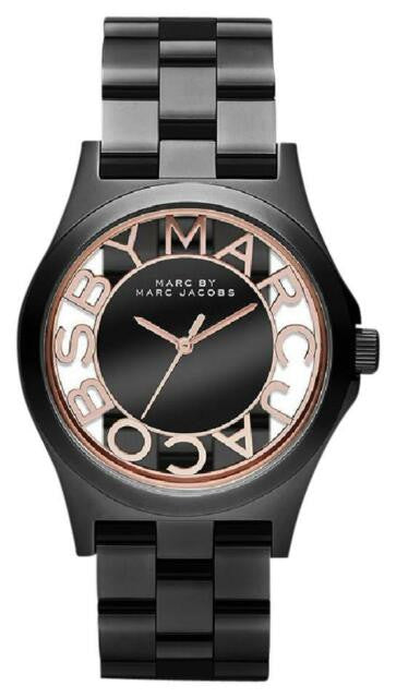 Marc Jacobs Henry Skeleton Black Dial Black Steel Strap Watch for Women - MBM3254 Buy Now By Marc Jacobs