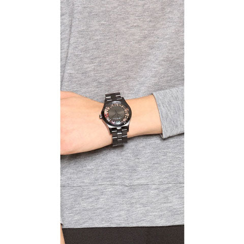 Marc Jacobs Henry Skeleton Black Dial Black Steel Strap Watch for Women - MBM3265 Buy Now By Marc Jacobs