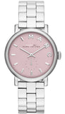 Marc Jacobs Baker Pink Dial Silver Steel Strap Watch for Women - MBM3280