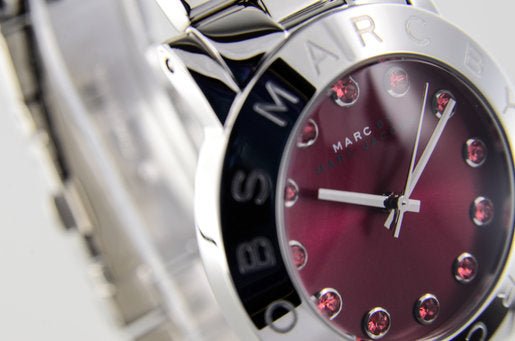 Marc Jacobs Amy Red Dial Silver Steel Strap Watch for Women - MBM3333 Buy Now By Marc Jacobs